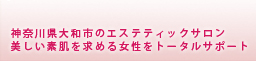 大和市中央林間のエステサロン。美しい素肌を求める女性をトータルサポート。